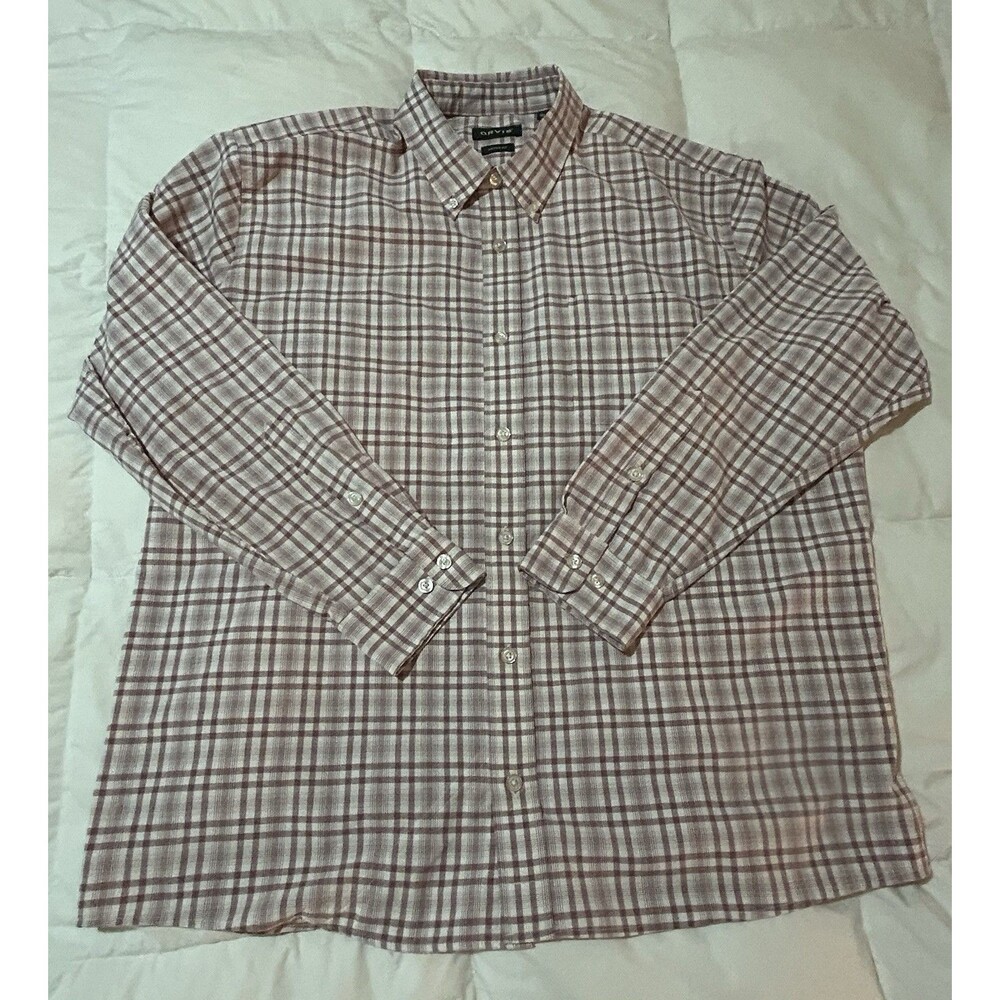 ORVIS Men’s Active Fit Button Up/Down Collar Shirt Ultra Light Red Size XL